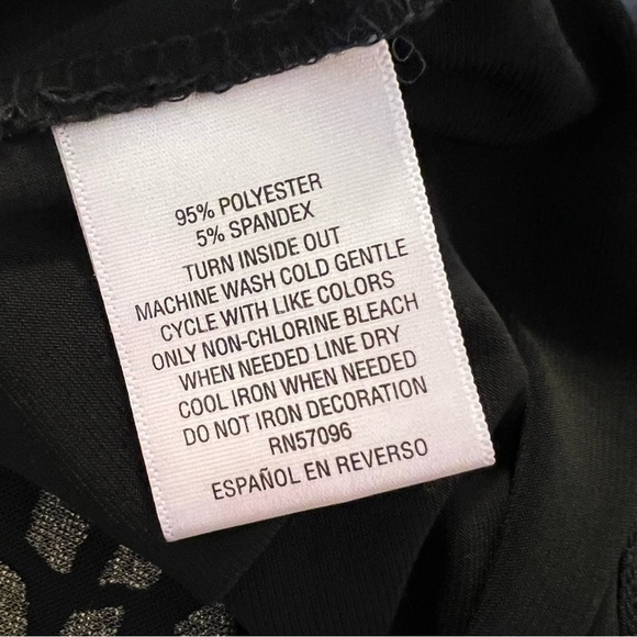 JM Collection Batwing Asymmetric Blouse Black Gold - Picture 12 of 12